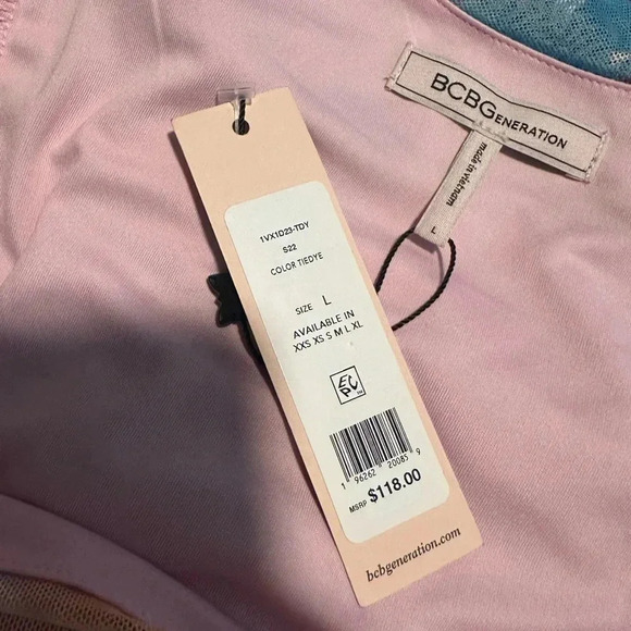 BCBGeneration NWT size large mini dress Tie dye - Picture 4 of 4